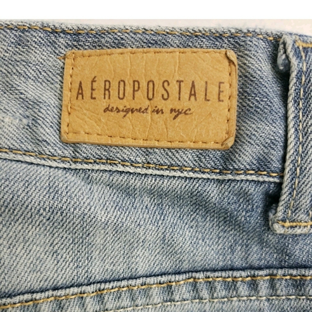 Aeropostale Sz 6 Boyfriend Real Original Denim Distressed Wash waist 32 Comfy - Picture 5 of 10